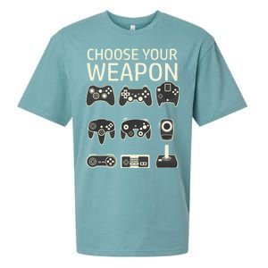 Choose Your Weapon Gaming Controllers Console Gamer Funny Sueded Cloud Jersey T-Shirt