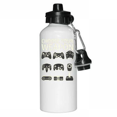 Choose Your Weapon Gaming Controllers Console Gamer Funny Aluminum Water Bottle