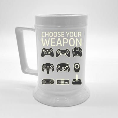 Choose Your Weapon Gaming Controllers Console Gamer Funny Beer Stein