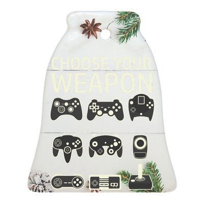 Choose Your Weapon Gaming Controllers Console Gamer Funny Ceramic Bell Ornament