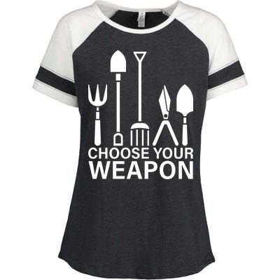 Choose Your Weapons Gardening Tools Enza Ladies Jersey Colorblock Tee