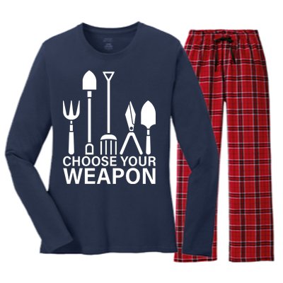 Choose Your Weapons Gardening Tools Women's Long Sleeve Flannel Pajama Set 