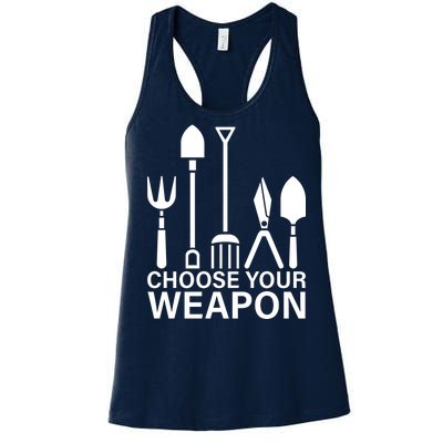 Choose Your Weapons Gardening Tools Women's Racerback Tank