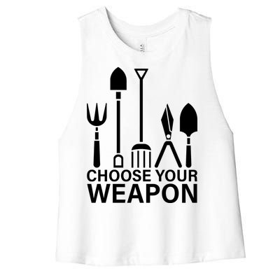 Choose Your Weapons Gardening Tools Women's Racerback Cropped Tank