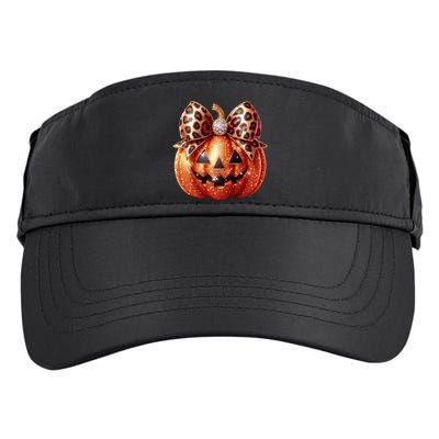 Cute Halloween Pumpkin Leopard Bow Adult Drive Performance Visor
