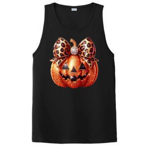 Cute Halloween Pumpkin Leopard Bow PosiCharge Competitor Tank