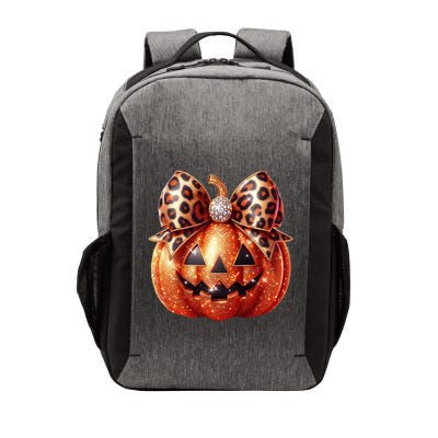 Cute Halloween Pumpkin Leopard Bow Vector Backpack