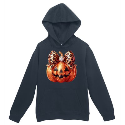 Cute Halloween Pumpkin Leopard Bow Urban Pullover Hoodie