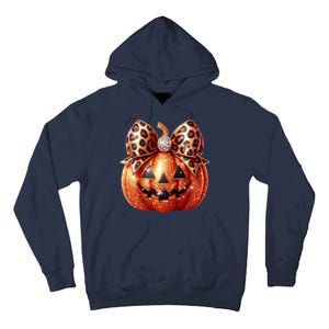 Cute Halloween Pumpkin Leopard Bow Tall Hoodie