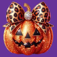 Cute Halloween Pumpkin Leopard Bow Long Sleeve Shirt