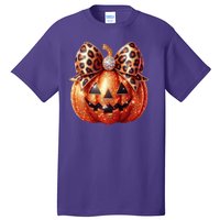 Cute Halloween Pumpkin Leopard Bow Tall T-Shirt