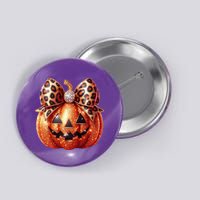 Cute Halloween Pumpkin Leopard Bow Button