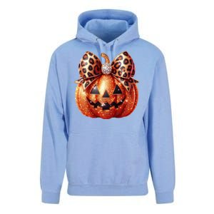 Cute Halloween Pumpkin Leopard Bow Unisex Surf Hoodie