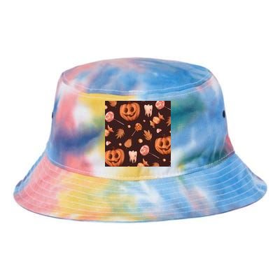 Creepy Halloween Pumpkin Candy Tie Dye Newport Bucket Hat