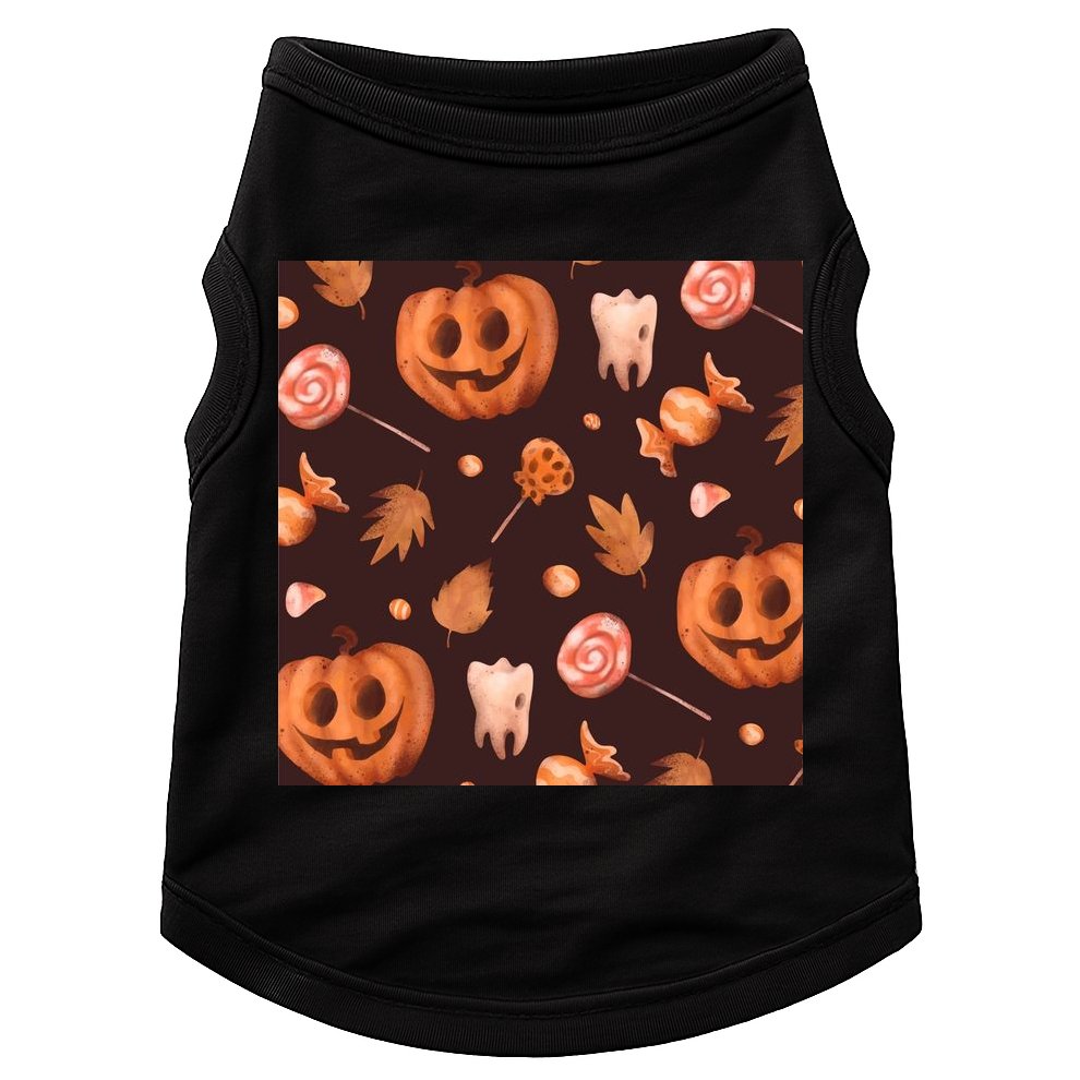 Creepy Halloween Pumpkin Candy Doggie Tank