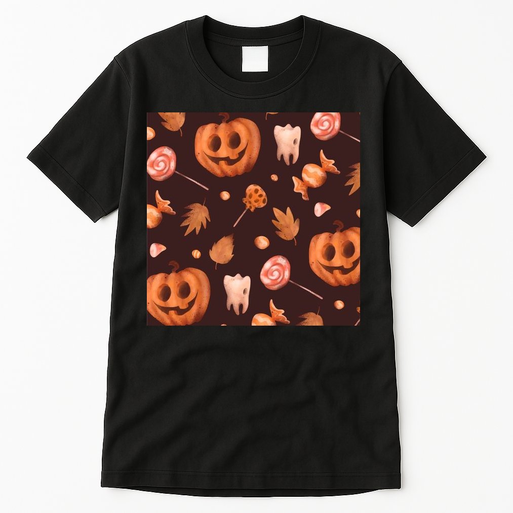 Creepy Halloween Pumpkin Candy Tall T-Shirt