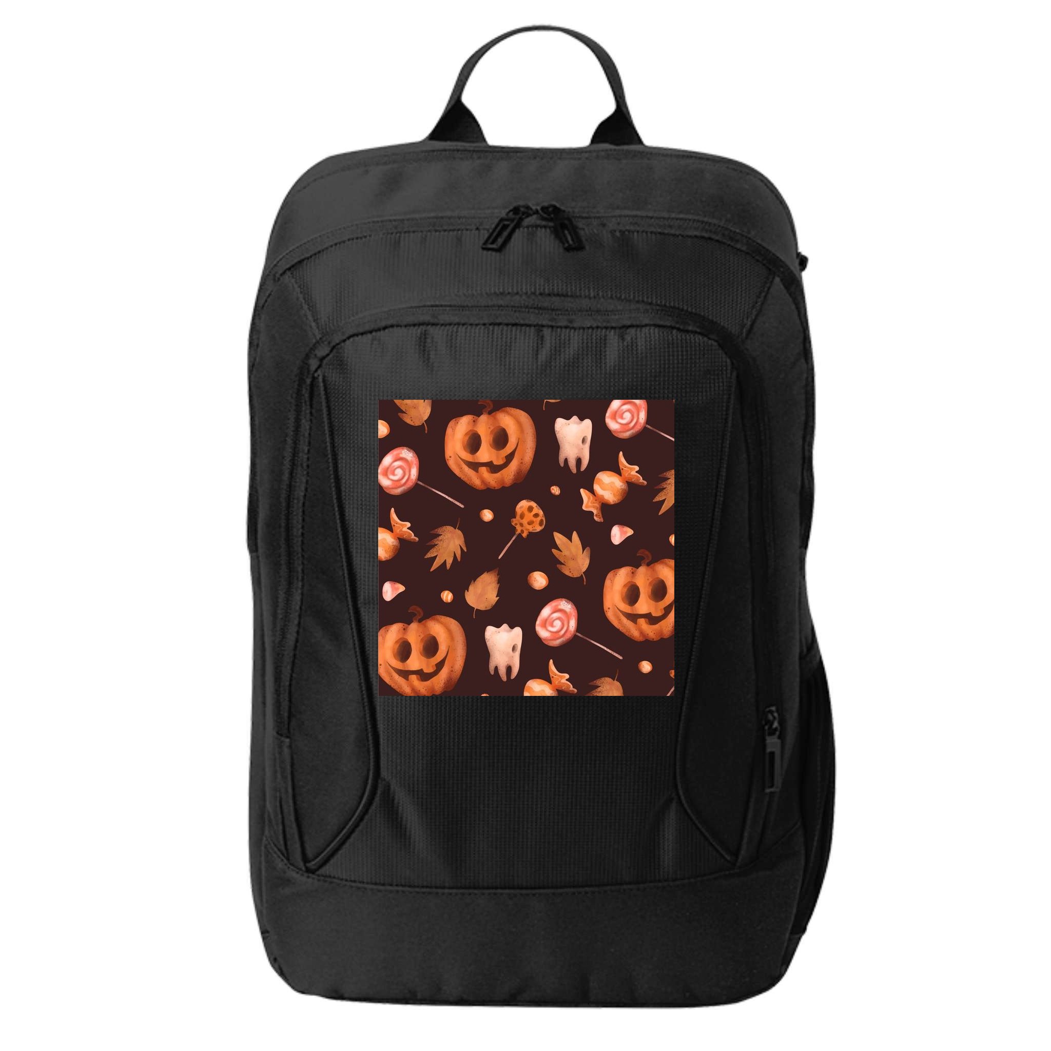 Creepy Halloween Pumpkin Candy City Backpack