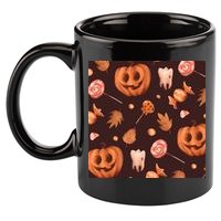 Creepy Halloween Pumpkin Candy 11oz C Handle Ceramic Mug