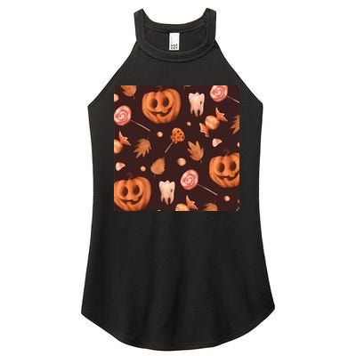 Creepy Halloween Pumpkin Candy Women's Perfect Tri Rocker Tank