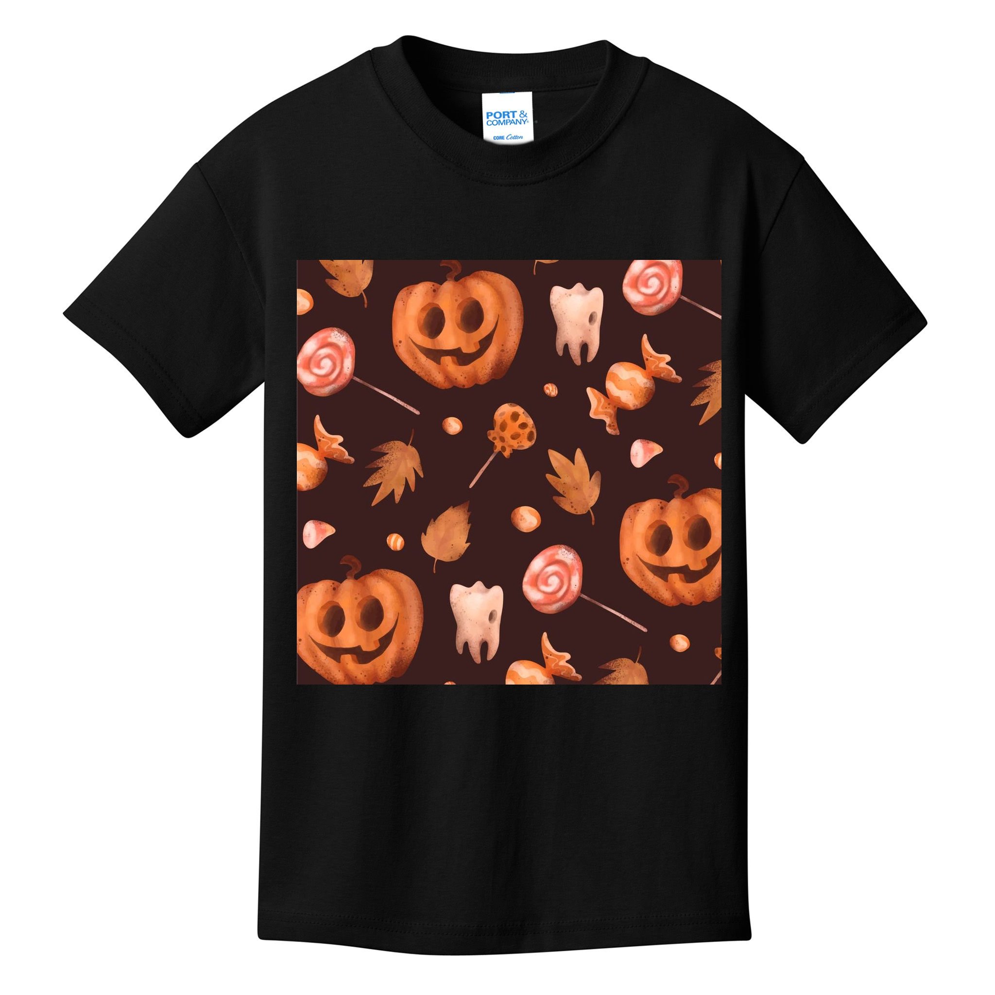 Creepy Halloween Pumpkin Candy Kids T-Shirt