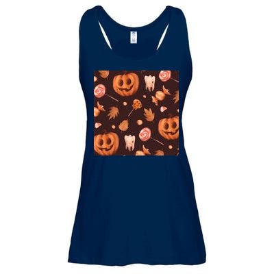 Creepy Halloween Pumpkin Candy Ladies Essential Flowy Tank