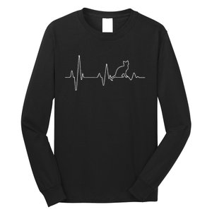 Cat Heartbeat Pulse EKG Cat Running Through My Veins Long Sleeve Shirt