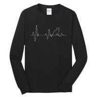 Cat Heartbeat Pulse EKG Cat Running Through My Veins Tall Long Sleeve T-Shirt