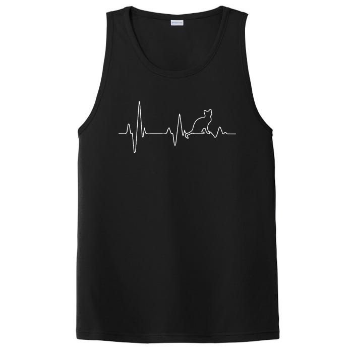 Cat Heartbeat Pulse EKG Cat Running Through My Veins PosiCharge Competitor Tank