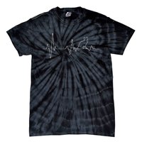 Cat Heartbeat Pulse EKG Cat Running Through My Veins Tie-Dye T-Shirt