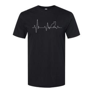 Cat Heartbeat Pulse EKG Cat Running Through My Veins Softstyle CVC T-Shirt