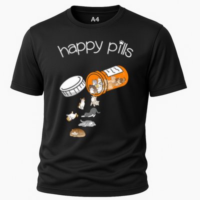 Cat Happy Pills Cute Cat, Funny Cat Encouragement Performance Shirt