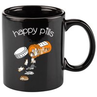 Cat Happy Pills Cute Cat, Funny Cat Encouragement 11oz C Handle Ceramic Mug