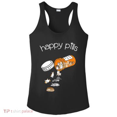 Cat Happy Pills Cute Cat, Funny Cat Encouragement Ladies PosiCharge Competitor Racerback Tank