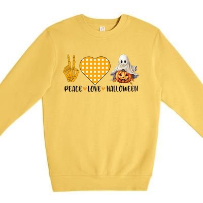 Cute Halloween Peace Love And Gnome Fall Gift Premium Crewneck Sweatshirt