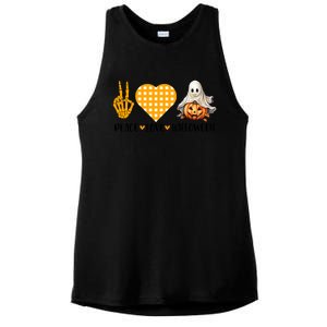 Cute Halloween Peace Love And Gnome Fall Gift Ladies PosiCharge Tri-Blend Wicking Tank