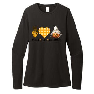 Cute Halloween Peace Love And Gnome Fall Gift Womens CVC Long Sleeve Shirt