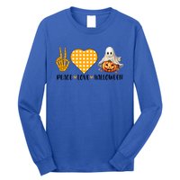 Cute Halloween Peace Love And Gnome Fall Gift Long Sleeve Shirt