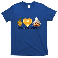 Cute Halloween Peace Love And Gnome Fall Gift T-Shirt