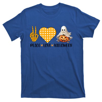 Cute Halloween Peace Love And Gnome Fall Gift T-Shirt