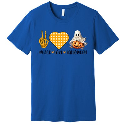 Cute Halloween Peace Love And Gnome Fall Gift Premium T-Shirt