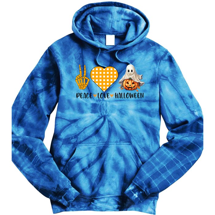 Cute Halloween Peace Love And Gnome Fall Gift Tie Dye Hoodie