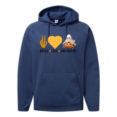 Cute Halloween Peace Love And Gnome Fall Gift Performance Fleece Hoodie