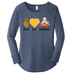 Cute Halloween Peace Love And Gnome Fall Gift Women's Perfect Tri Tunic Long Sleeve Shirt