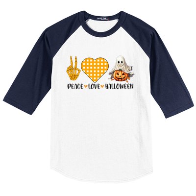 Cute Halloween Peace Love And Gnome Fall Gift Baseball Sleeve Shirt