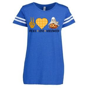 Cute Halloween Peace Love And Gnome Fall Gift Enza Ladies Jersey Football T-Shirt