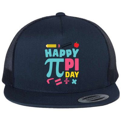 Cool Happy Pi Day Flat Bill Trucker Hat