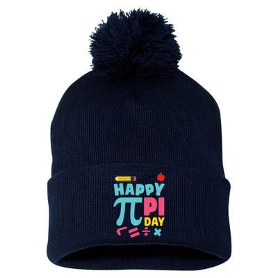 Cool Happy Pi Day Pom Pom 12in Knit Beanie