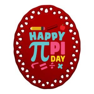 Cool Happy Pi Day Ceramic Oval Ornament