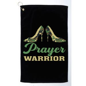 Camo Heels Prayer Warrior Faith God Jesus Christian Platinum Collection Golf Towel