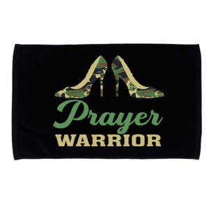 Camo Heels Prayer Warrior Faith God Jesus Christian Microfiber Hand Towel